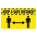 NoTrax 194SKS35YL "Keep Safe Distance" Safety Floor Mat - 3' x 5', Yellow, 0.38 in