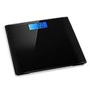 Báscula electrónica digital para baño de control de peso con retroiluminación, peso máximo de 180 kg, color negro