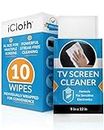 iCloth Extra Large Monitor and TV Screen Cleaner Pro-Grade Individually Wrapped Wet Wipes, 1 Wipe Cleans Several Flat Screen TV's and Monitors, 10 Wipes (iCXL-10)