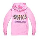 LQBNZQZ Robloxs Hoodies for Girls Boys Fashion Sport Sweatshirt Kid Long Sleeve Shirts Pullover Novelty Cute Tracksuit (Pink, 7-8 Years)