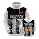 Rgubvui Germany Custom National Soccer Hooded Hoodies Sweatshirts Shirts Personalize Name Number Fans Gifts for Men Women Youth