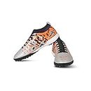 Vector X Flame Men's Silver-Orange Indoor Football Shoes -9 UK