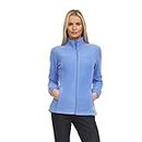 Swiss Alps Womens Full Zip Polar Fleece Jacket Sweatshirt with Pockets, Light Blue (400), Medium
