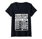 Damen Administrative Assistent Stundensatz Preise Lustig Vintage T-Shirt mit V-Ausschnitt