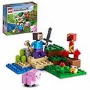 LEGO 21177 Minecraft The Creeper Ambush Building Toy With Steve, Baby Pig & Chicken Figures, Gift Kids, Boys And Girls Age 7 Plus Years Old