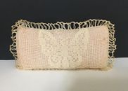 Victorian Crochet Pillow Pin Cushion Antique Sewing Notions Pink Shabby Chic Fre