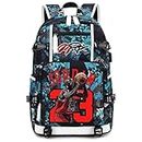 Yunzyun Basketball Player J-ordan Multifunction Backpack Travel Laptop Fans bag For Men Women, Light Blue - 5, Free Size
