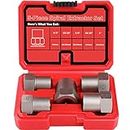 UYECOVE 5 Pcs Bolt Extractor Set Heavy Duty, 1/2' Drive Easy Out Bolt Extractor Set, Nut Extractor set Broken Bolt Extractor Kit for Removing Stripped Lug Nuts, Rounded off Nuts, Bolts, Studs