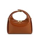 SINBONO Women Top Handle Handbag, Medium Vienna Vegan Leather Designer Small Purse with Crossbody Chain, Brown, 9.45'' W x 3.54'' D x 9.25'' H
