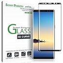 Galaxy Note 8 Screen Protector Glass, amFilm Full Coverage (3D Curved) Screen Protector with Dot Matrix & Installation Tray for Samsung Galaxy Note 8 (Black)