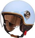 Retro Motorcycle Half Helmet for Men and Women, Vintage Pilot Style Adult Open-Face Helmet Bike Cruiser Chopper Moped Scooter Motorbike Helmet DOT Certified B,S/(55~56cm)