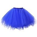 Amazon Wherehouses Warehouse Amazon Warehouse Deals Déguisement Femme Halloween Haute qualité Danse Femmes Adulte Pleated Tutu Skirt Skirt Déguisement Femme (Blue, M)