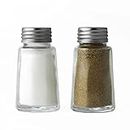 Salter 750 CLXR Salt & Pepper Shakers - Set Of 2, Mini Classic Seasoning Mills, BPA-Free Glass, Stainless Steel Screw Caps, Kitchen, Café, Bistro Use, Lightweight, Capacity: 30g Salt/15g Pepper