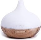 ASAKUKI 300ml Essential Oil Diffuser, Premium 5 In 1 Ultrasonic Aromatherapy Scented Oil Diffuser Vaporizer Humidifier, Timer and Auto-Off, 7 LED Light Colors-Yellow