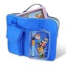 Children's Tablet Case with Pocket for Edurino Pen and Bag for 2 to 3 Edurino Figures, Compatible with Fire HD 8/8 Pro/10 Kids, Blue