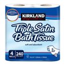 Kirkland Triple Satin Toilet Bath Tissue Paper Roll Soft Absorbent - 40 Rolls