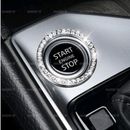 Silver Auto Car Decorative Button Start Switch Bling Diamond Ring Accessories