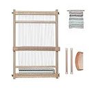 Poweka Wooden Loom Kit with Stand Wooden Loom Knitting, Hand-Woven DIY Woven Set Household Tapestry Scarf for Children and Beginners