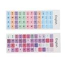 2Pcs Computer Keyboard Skins, Colorful English Keyboard Stickers for PC Computer Laptop Notebook Desktop (E)