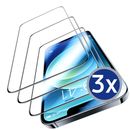 3x Full Screen Panzerfolie Echt Glas Displayschutz Folie Für iPhone Schutzglas