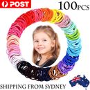 100x Hair Ties Elastic Band Snagless Ponytail Tie School Bubbles Various Colours