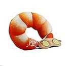 Oh My Pop! Prawn-Neck and Sleeping Mask Travel Pillow, 36 cm, Red