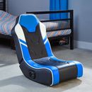 X ROCKER Shadow Kids Gaming Chair 2.0 Audio Speakers Floor Rocking Chair PU BLUE