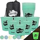 Juegoal Yard Pong Glow in Dark, Outdoor Giant Games Game Set with Noctilucent Buckets & Balls, Including 12 4 Cup Throwing for Beach, Camping, Lawn and Backyard