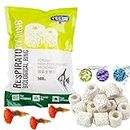 Vayinato Packed White High Porous 500g Ceramic Ring with Net Bag Aquarium Filter Media for Enhancing Water Quality and Clarity