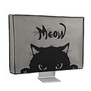 kwmobile Computer Monitor Cover Compatible with 24-26" monitor - Meow Cat Grey / Black