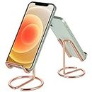 Baoswi 2 Pack Cell Phone Stand for Desk, Cute Metal Cell Phone Stand Holder Desk Accessories, Compatible with All Mobile Phones, iPhone, Switch, iPad (rose gold)