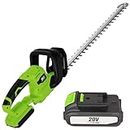 GIGAWATTS 20V Cordless Hedge Trimmer with 1.5mAh Battery 1300 RPM No-Load Speed 22 Inch Dual Action Blade Handheld Grass and Plant Cutter Lawn Scissors for Garden