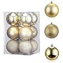 BAKEFY Christmas Hanging Ball Ornaments, Shatterproof Decorative Balls for Xmas Tree Decoration, for Holiday, Halloween, Wedding Party Gift