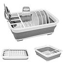 Fafcitvz Collapsible Dish Drying Rack Portable Dish Drainer Dinnerware Organizer for Kitchen RV Campers Storage