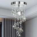 GANE-SHART GA Crystal Glass Chandelier Yellow LED Light Ceiling Decoration for Banquet Hall, Living Room, Stair Area, Hotels, Temples, Office, Resort (Height - 2 Foot)