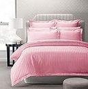 YAZLYN COLLECTION 300TC Glace Cotton King Size Bedding Set - Luxurious Double Bedsheet with 2 Pillow Covers - Hotel-Quality Comfort for Home or Hospitality(Baby Pink, 90x100 Inch)
