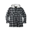 Men's Big & Tall Boulder Creek® Removable Hood Shirt Jacket by Boulder Creek in Black Buffalo Check (Size XL)