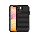 Amazon Brand - Solimo Puffer Case Camera Protection Soft Back Cover for Apple iPhone 11 - Black