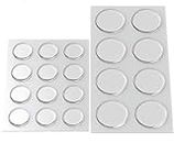 Round Clear Adhesive Bumpers Combo (Large, Medium) - Transparent Self Stick Rubber Pads for Glass Table Top, Furniture, Laptop, Mirrors - 20 PCs