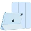 MoKo Case for iPad 10th Generation 2022, Slim Stand Hard PC Translucent Back Shell Smart Cover Case for iPad 10th Gen 10.9 inch 2022, Support Touch ID, Auto Wake/Sleep, Sky Blue
