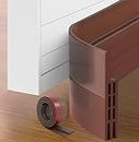 Careopeta 1m Door Bottom Sealing Strip Guard Gap Filler Under Door Draft Blocker Door Sweep Weather Stripping Noise Stopper Seal Strip(Brown)