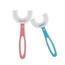 claiol 2 PCS U-Shaped Kids Toothbrush, Soft Manual Training Toothbrush for Kids 6-12 Years (Pink +Blue)