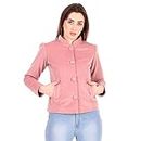 Leather Retail Coat Pink Winter Wear Velvet Jacket For Women-M