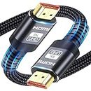 8K HDMI Cable 2.1, Available in HDMI Cables 0.5M/1M/2M/3M/5M Lengths for Selection,Ultra HD Cable High-Speed Lead 48Gbps, HDMI Cables (8K@60Hz /4K@120Hz) Supports Dynamic HDR, eARC, Dolby Atmos