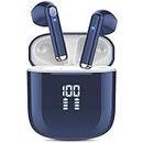 Wireless Earbuds, Mini Bluetooth 5.3 Headphones HiFi Stereo, Wireless Earphones with ENC Noise Cancelling Mic, Touch Control, Type-C Charging, IPX7 Waterproof in Ear Wireless Headphones Deep Blue