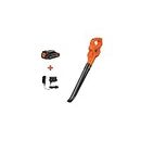 BLACK+DECKER 20V MAX Cordless Blower, 130 MPH, Lightweight Sweeper for Hard Surfaces and Mulched Areas (LSW221-CA) Orange