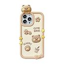 YAKVOOK Kawaii Phone Cases for iPhone 11, Cute Cartoon Cookies Bear Phone Case with Bubble Tea Phone Case 3D iPhone 11 Case Soft Silicone Shockproof Cover for Women Girls