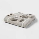 Tasseled Boucle Bed Throw Gray Stripe - Threshold