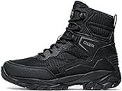 CQR Men's Waterproof Tactical Boots, 6 Inches Lightweight Military EDC Boots, Durable Outdoor Combat Boots CQ-BT601-BLK 13 M US