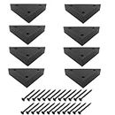 Cionyce 8 Pack Plastic Triangle Corner Sofa Legs 5.9 Inch Couch Legs Black Furniture Legs Replacement Chair Feet with Mounting Screws(8 Sets)